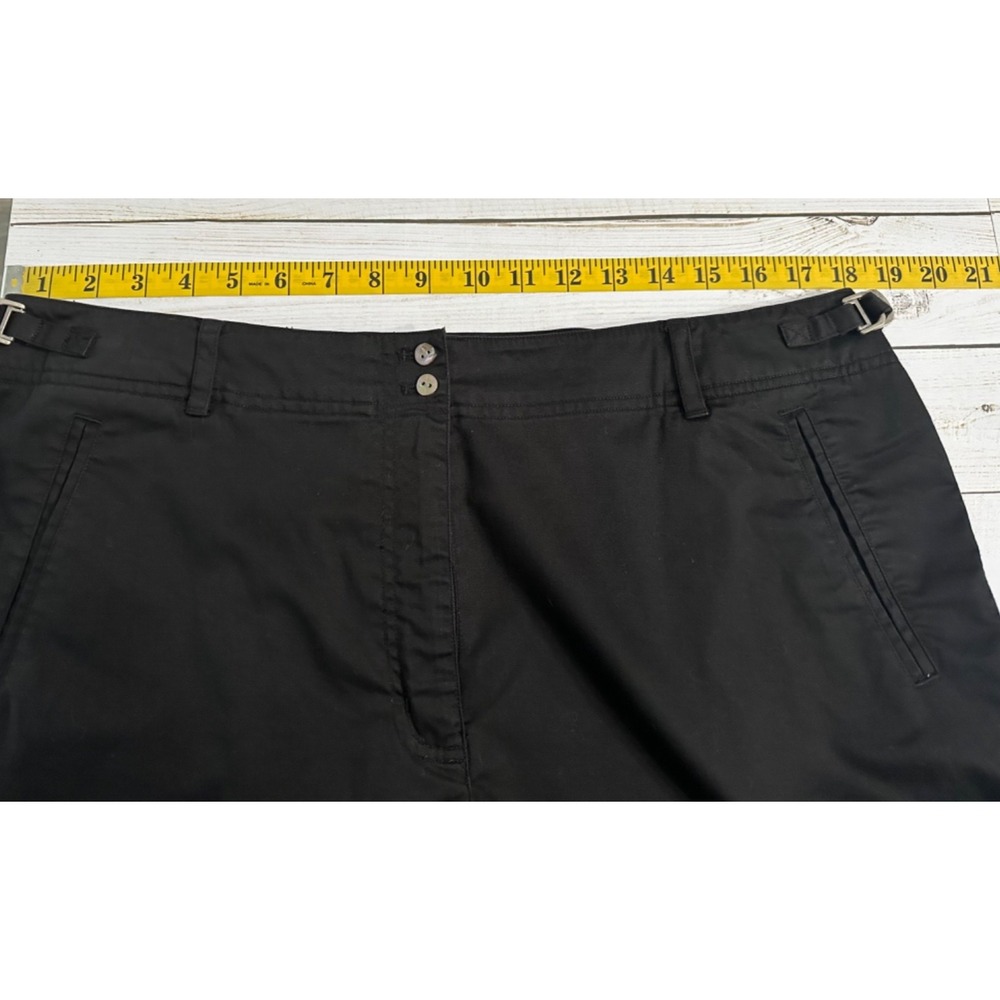 Tommy Bahama Womens Shorts Black Sz 16 Adj Waist Chino Flat Front Stretch - Picture 3 of 8